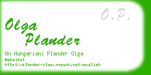 olga plander business card